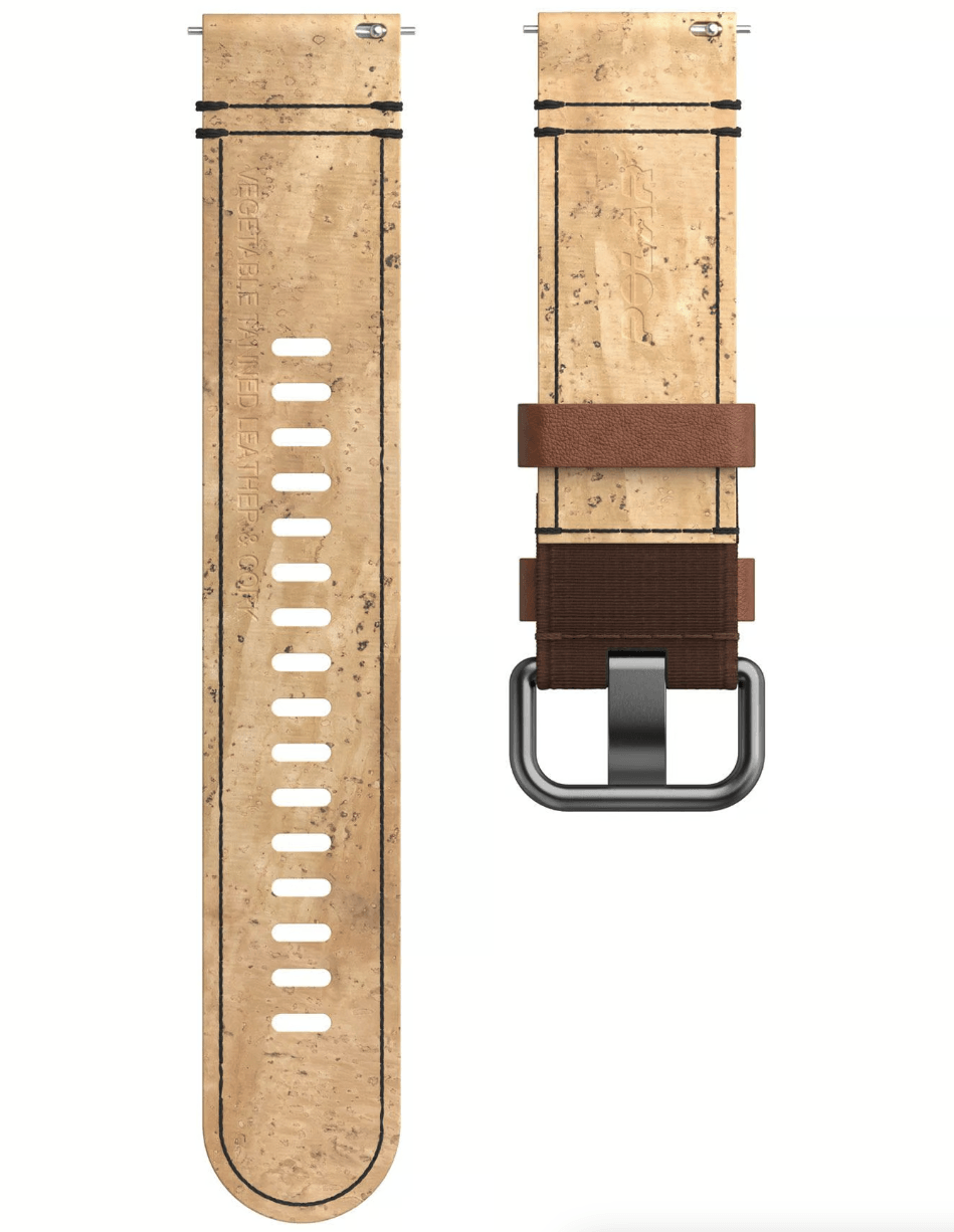 Ремешок силиконовый для часов Polar Brown Leather Wristband M/L 22 мм